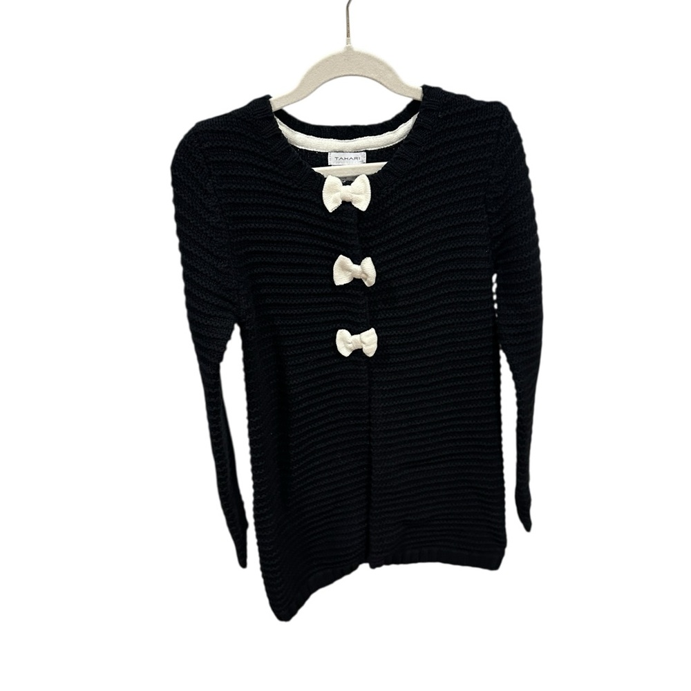 Tahari Girls Long Sleeve Black Sweater Dress Size 7/8